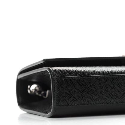 Saint Laurent Grain De Poudre Small Monogram Kate Satchel Black 7 of 8