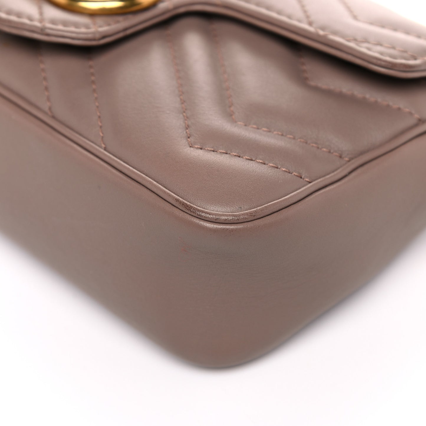 Calfskin Matelasse Super Mini GG Marmont Shoulder Bag Porcelain Rose