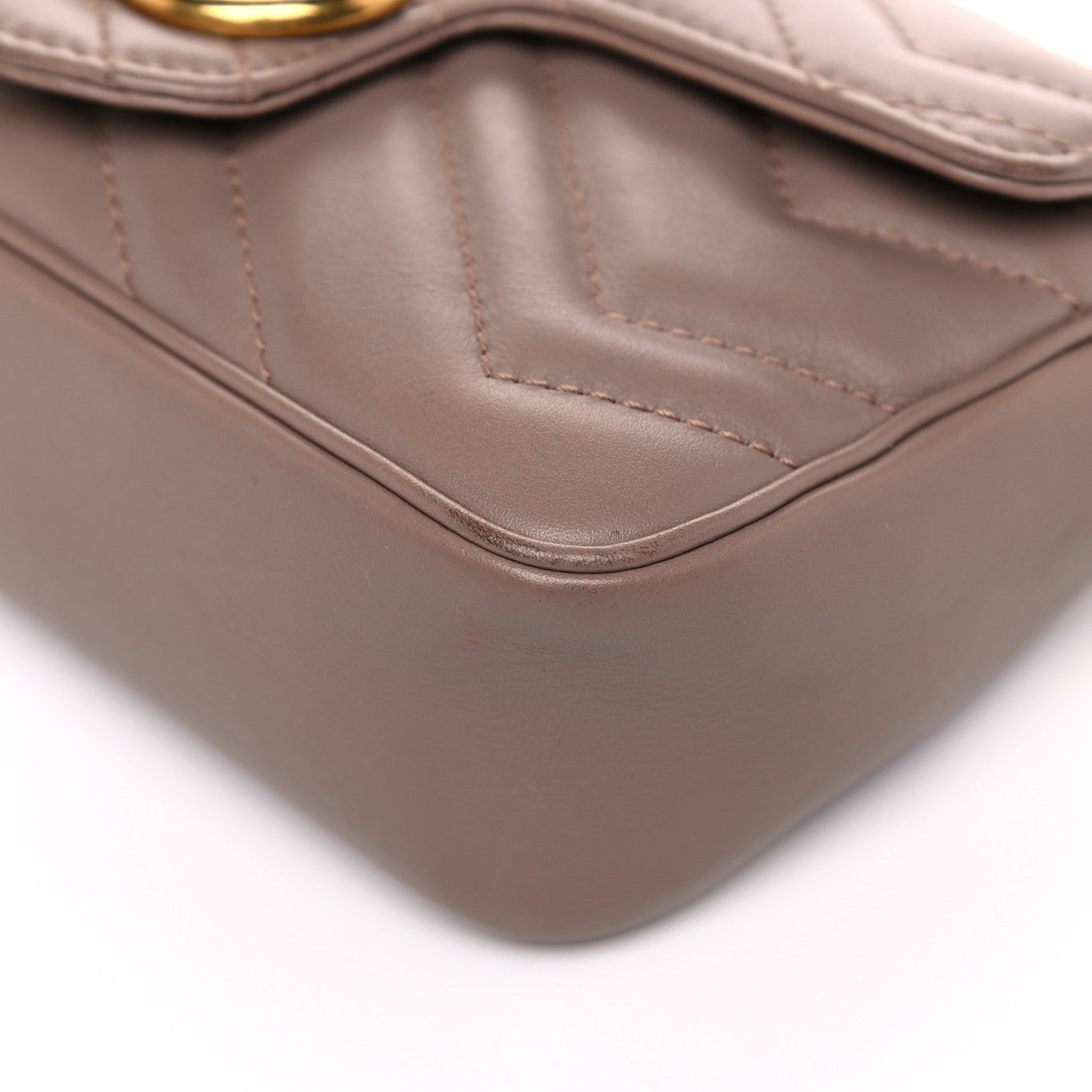 Gucci Calfskin Matelasse Super Mini GG Marmont Shoulder Bag Porcelain Rose 11 of 17