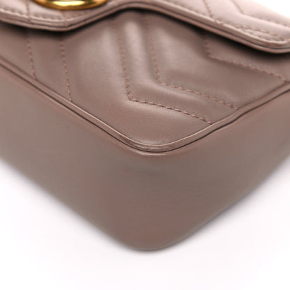 Gucci Calfskin Matelasse Super Mini GG Marmont Shoulder Bag Porcelain Rose 11 of 17