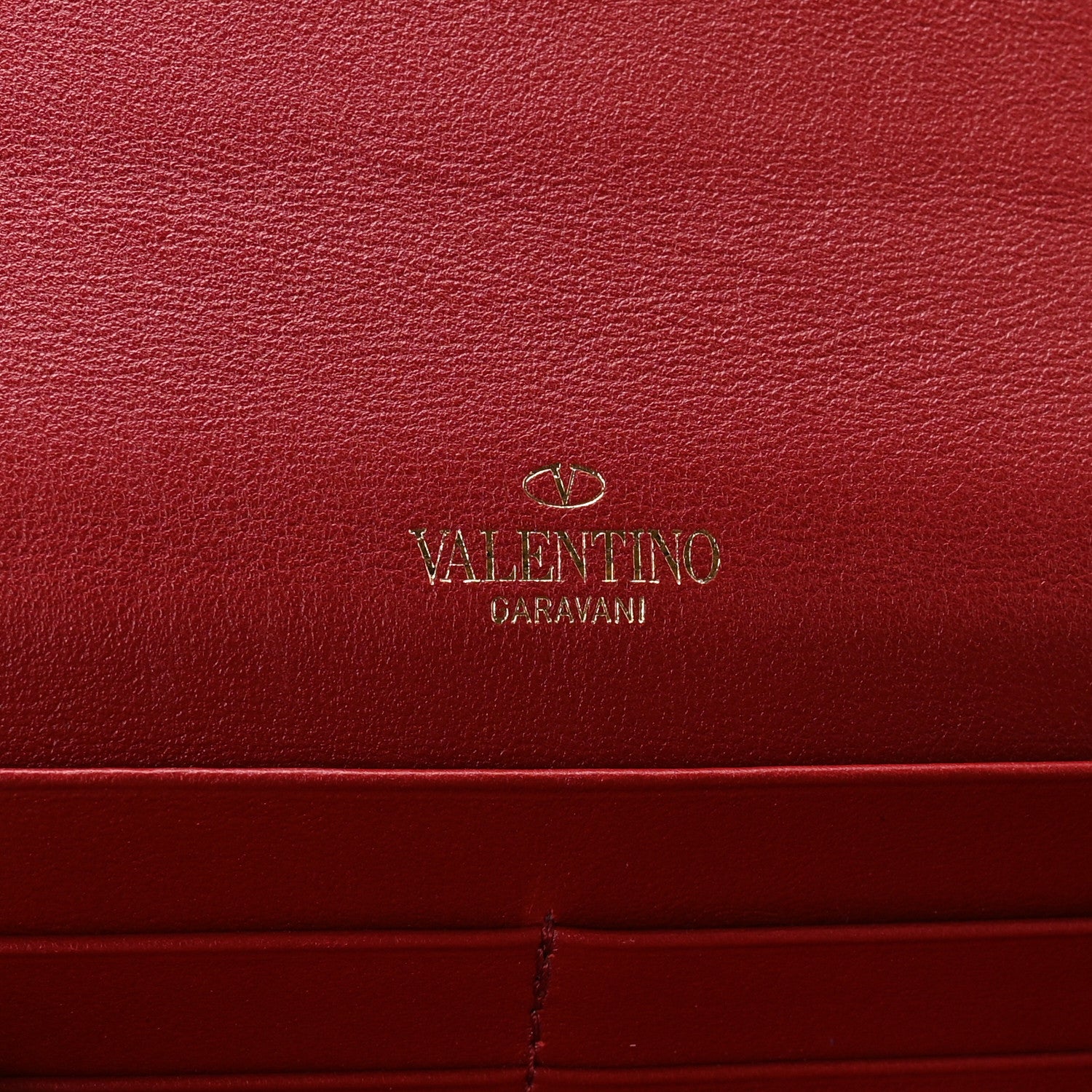 Valentino Garavani Vitello Small Rockstud Flap Wallet on Chain Red 5 of 11