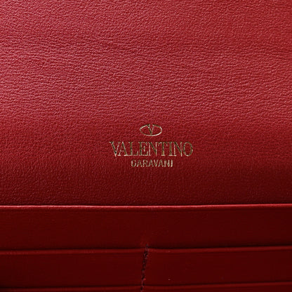 Valentino Garavani Vitello Small Rockstud Flap Wallet on Chain Red 5 of 11