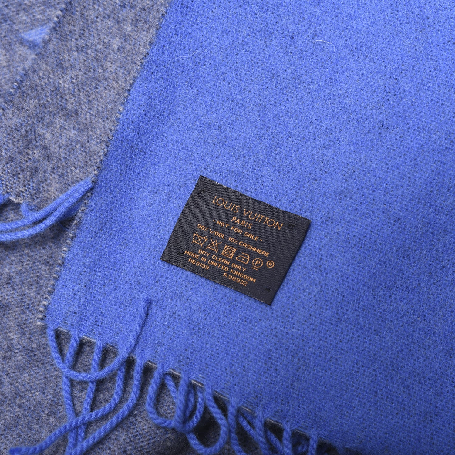 Louis Vuitton Wool Cashmere Classic Throw Navy 3 of 3