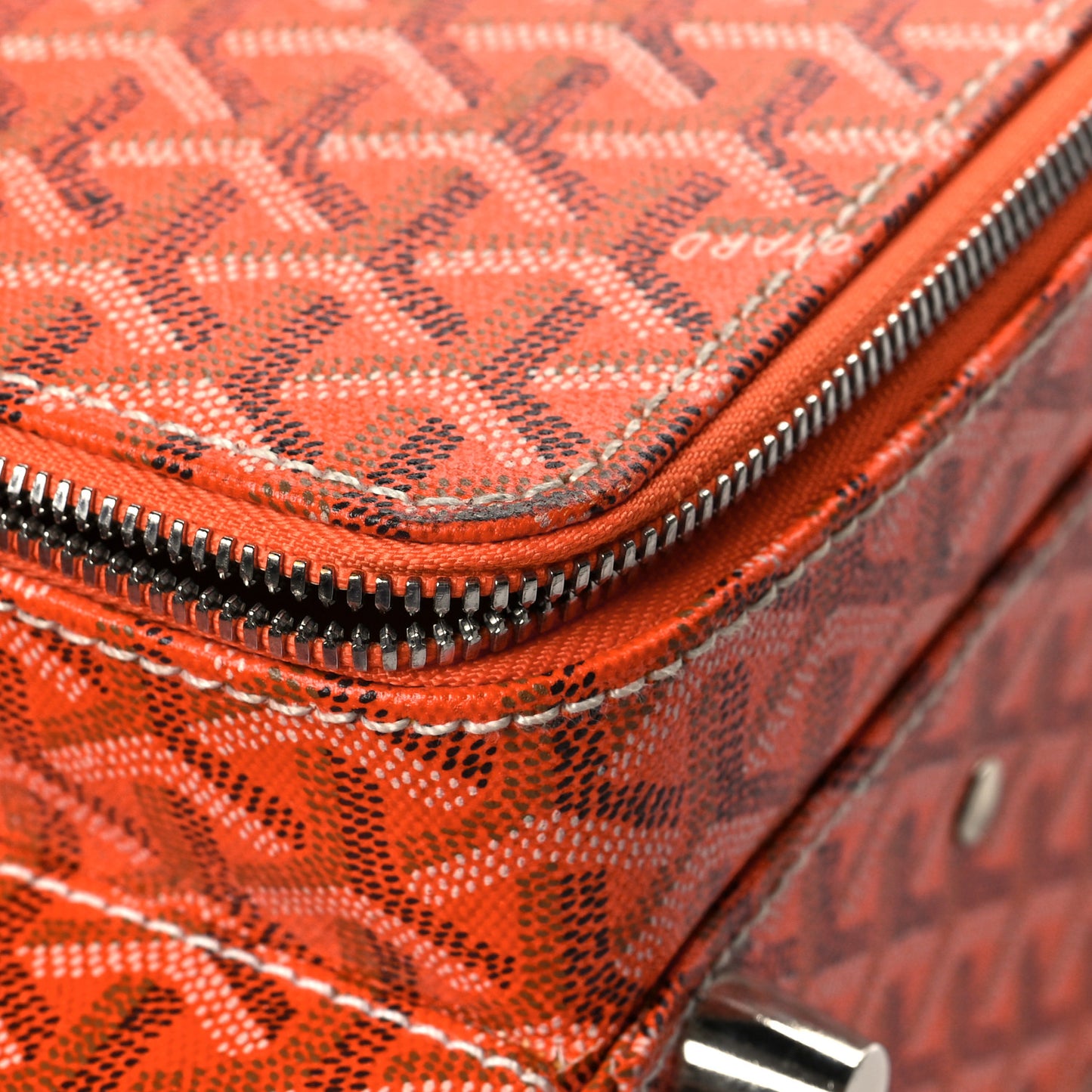 Goyardine Rolling Suitcase Trolley PM Orange