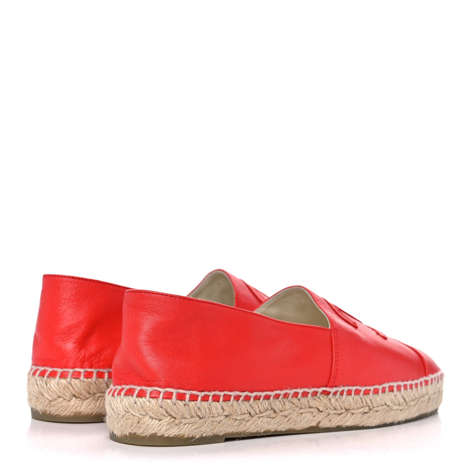 Chanel Lambskin CC Espadrilles 37 Red 4 of 9
