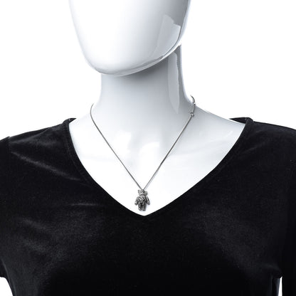 Christian Dior Crystal Teddy Bear Necklace Black 2 of 7