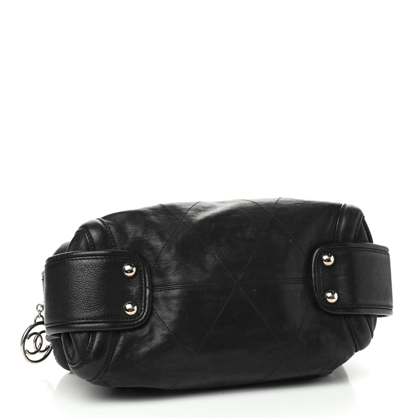 Calfskin Round Bowling Bag Black