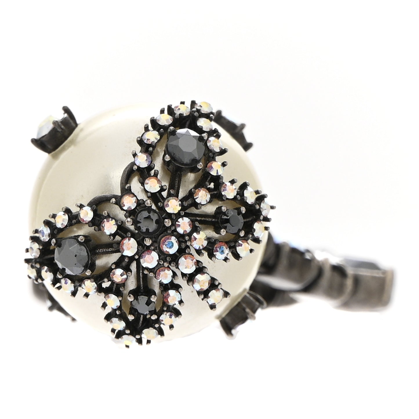 Pearl Crystal Tribales Butterfly Star Dangle Earrings Ruthenium Multicolor