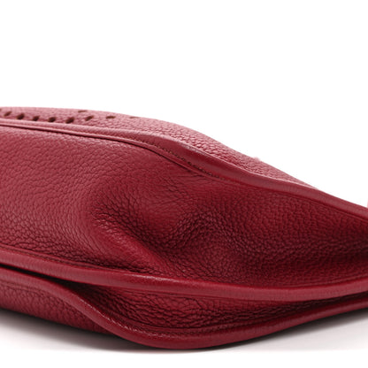Hermes Taurillon Clemence EVELYNE III PM Rouge Grenat 10 of 11