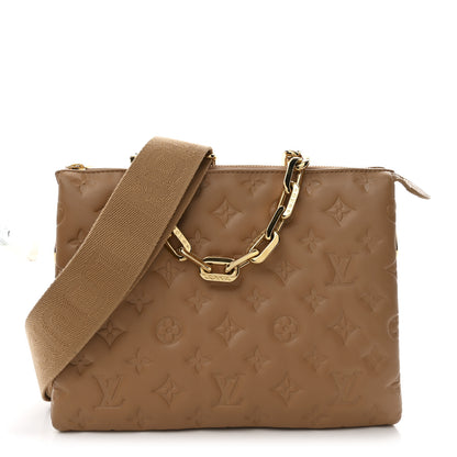 Louis Vuitton Lambskin Embossed Monogram Coussin PM Camel 1 of 11