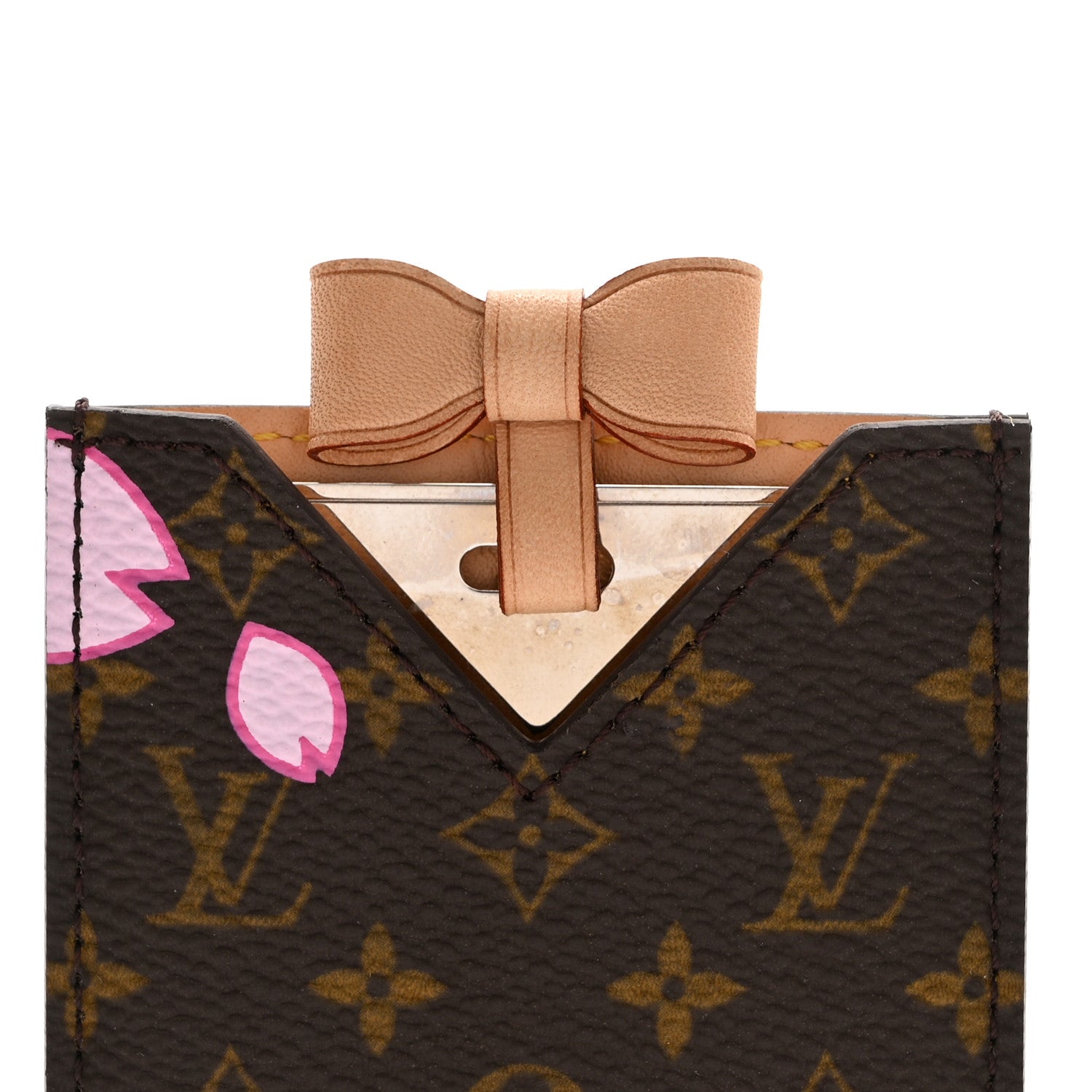 Louis Vuitton Monogram Cherry Blossom Mirror With Case Brown 10 of 11