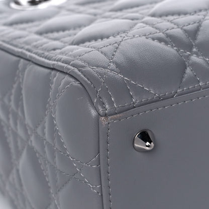 Christian Dior Lambskin Cannage Medium Lady Dior Crystal Strap Grey 10 of 16