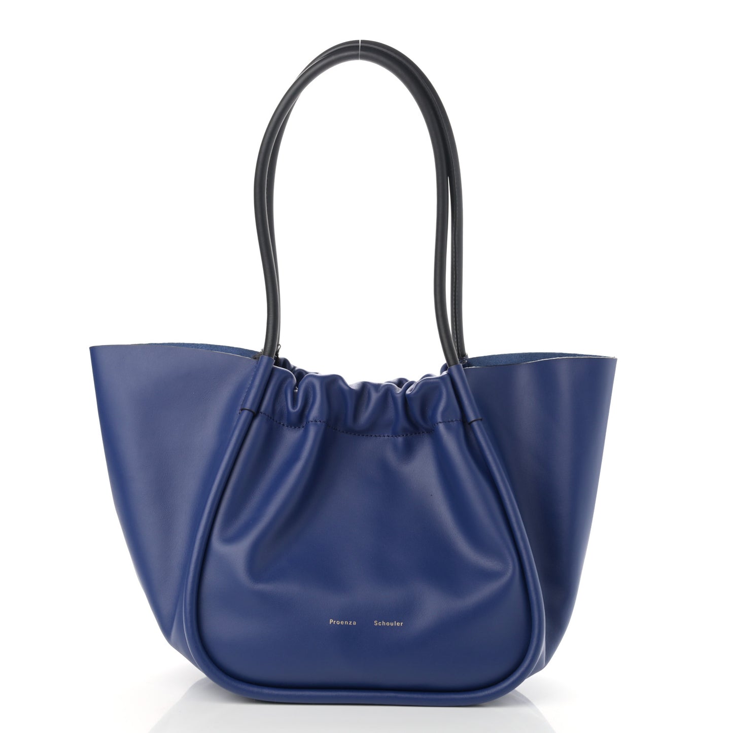Calfskin Large Ruched Tote Cobalt