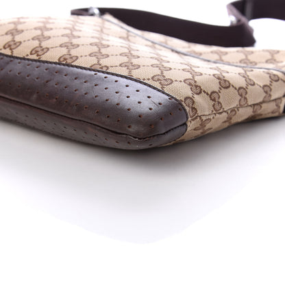 Gucci Monogram Calfskin Perforated Medium Flat Messenger Bag Dark Brown 8 of 11
