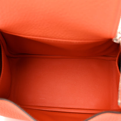 Hermes Taurillon Clemence Mini Lindy 20 Feu 5 of 11