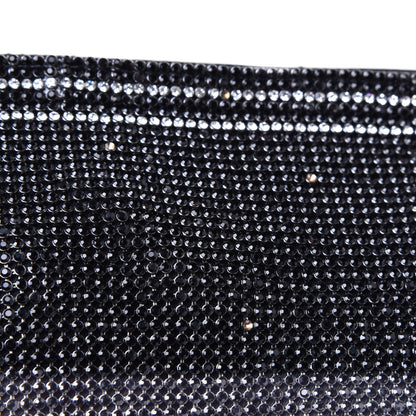 Alexander Wang Rhinestone Chain Mesh Wanglock Logo Pouch Black White 10 of 10
