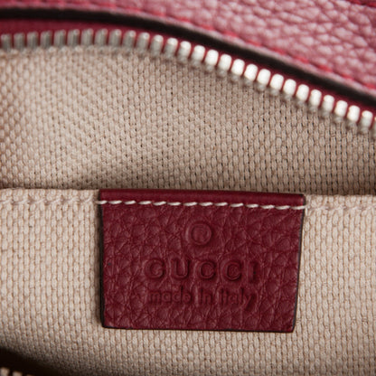 Gucci Pebbled Calfskin Studded Small Soho Disco Bag Soft Burgundy 6 of 7