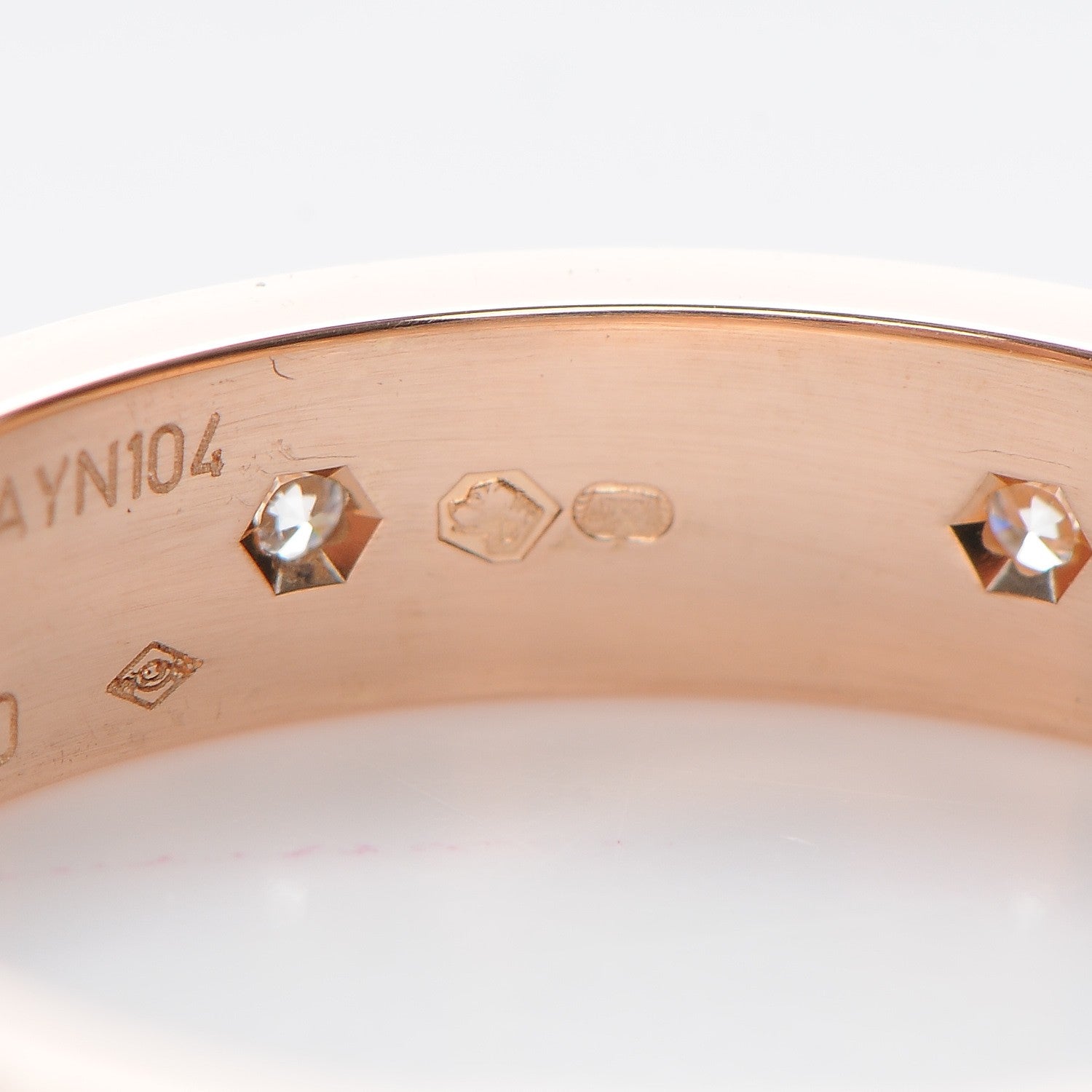 Cartier 18K Pink Gold 8 Diamond 4mm LOVE Wedding Band Ring 52 6 6 of 7