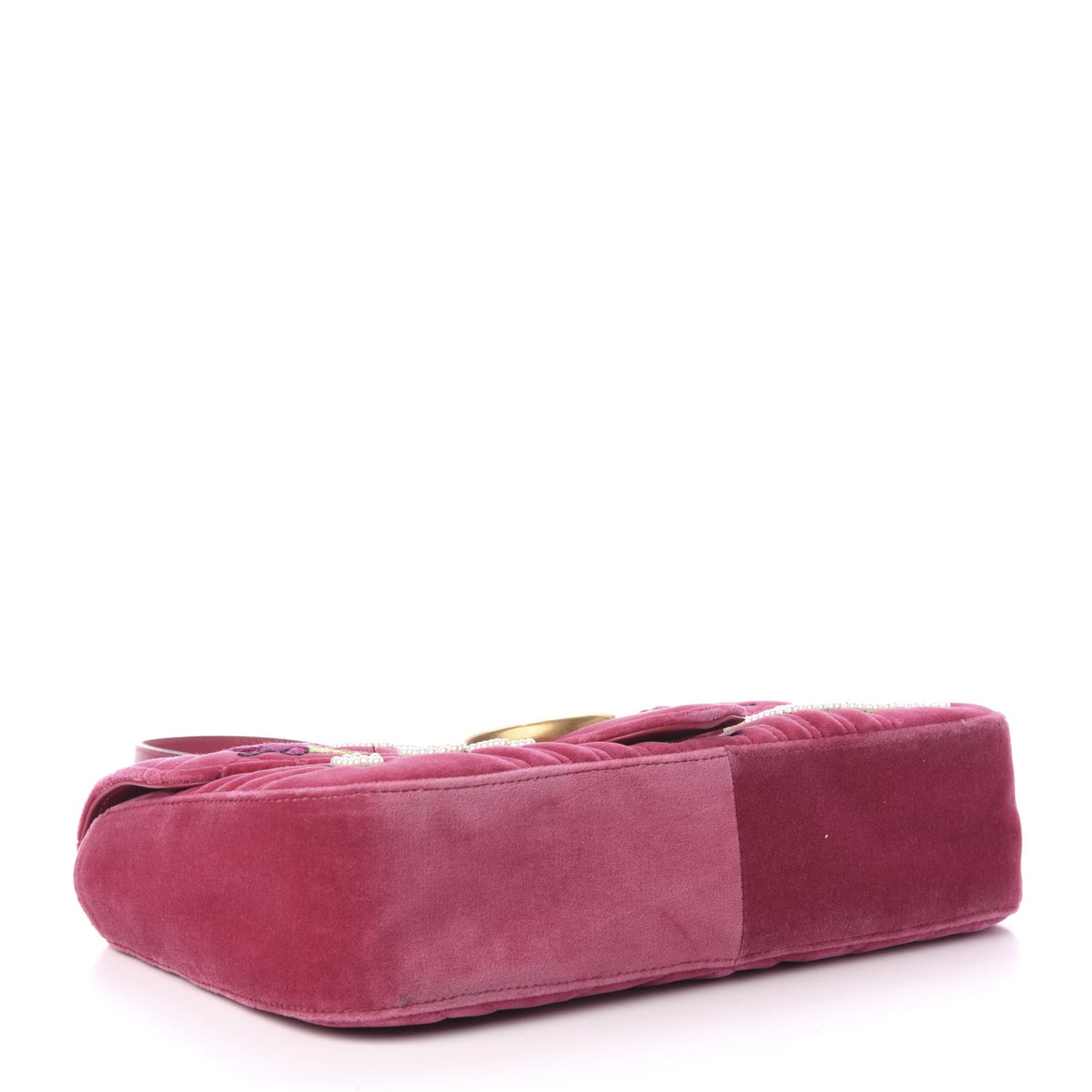 Velvet Matelasse Blind for Love Embroidered Medium GG Marmont Shoulder Bag Light Raspberry Rose Multicolor