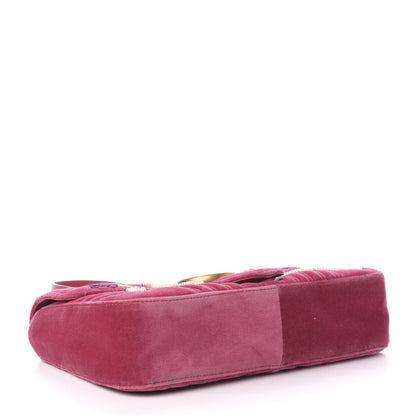 Gucci Velvet Matelasse Blind for Love Embroidered Medium GG Marmont Shoulder Bag Light Raspberry Rose Multicolor 4 of 13