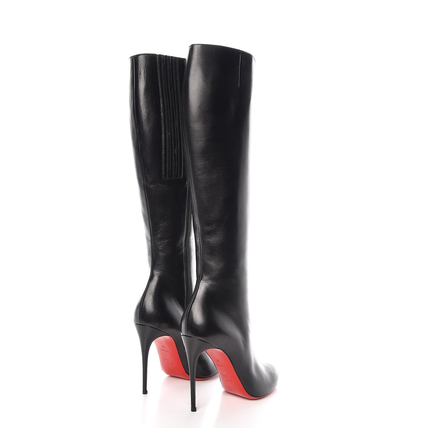 Christian Louboutin Rodano Calfskin Babel 100 Tall Boots 36 Black 4 of 6