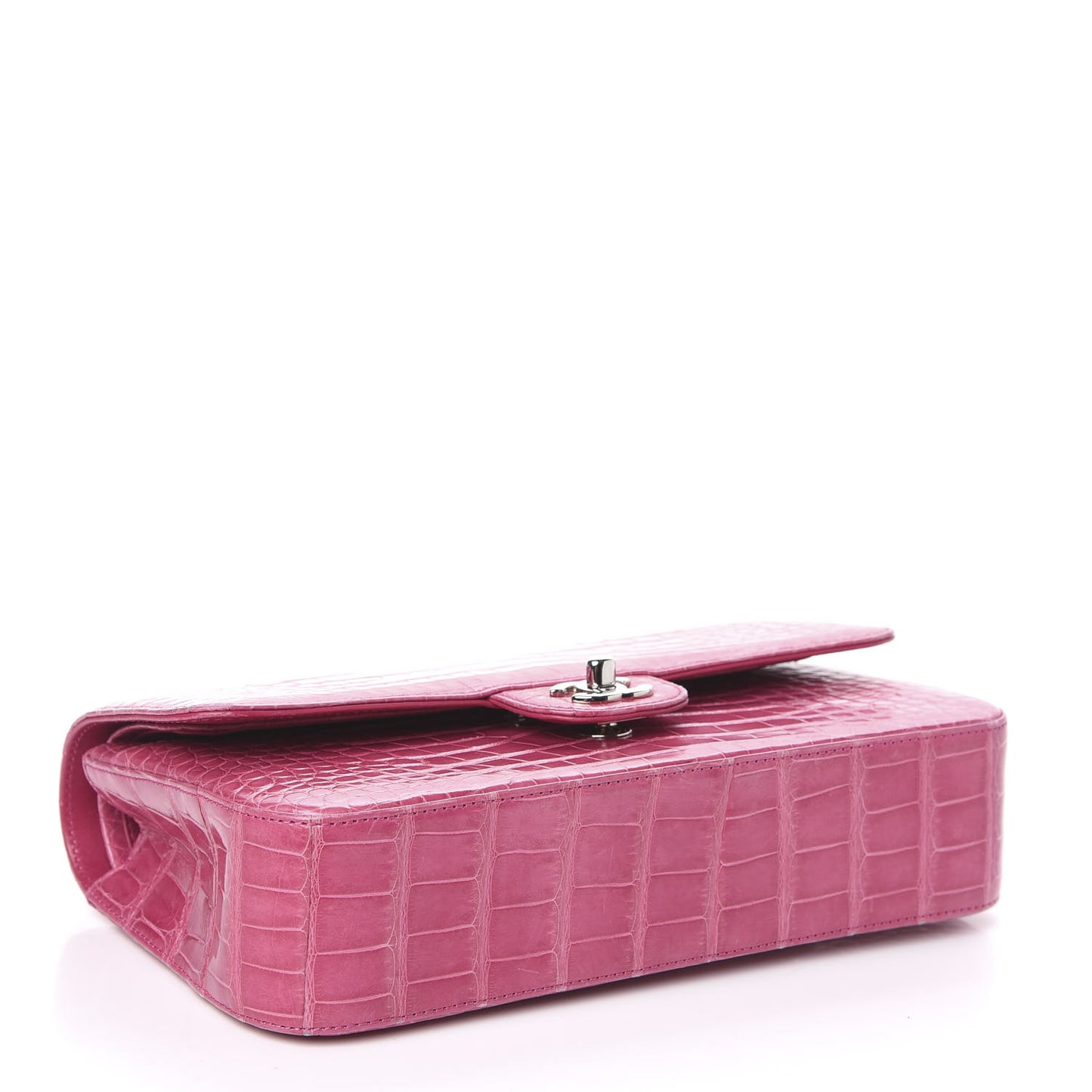 Alligator Medium Double Flap Pink