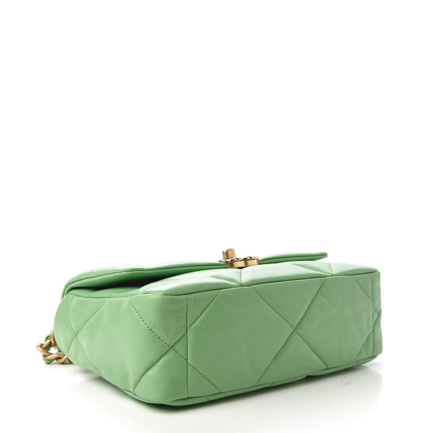 Goatskin Quilted Medium Chanel 19 Flap Light Green