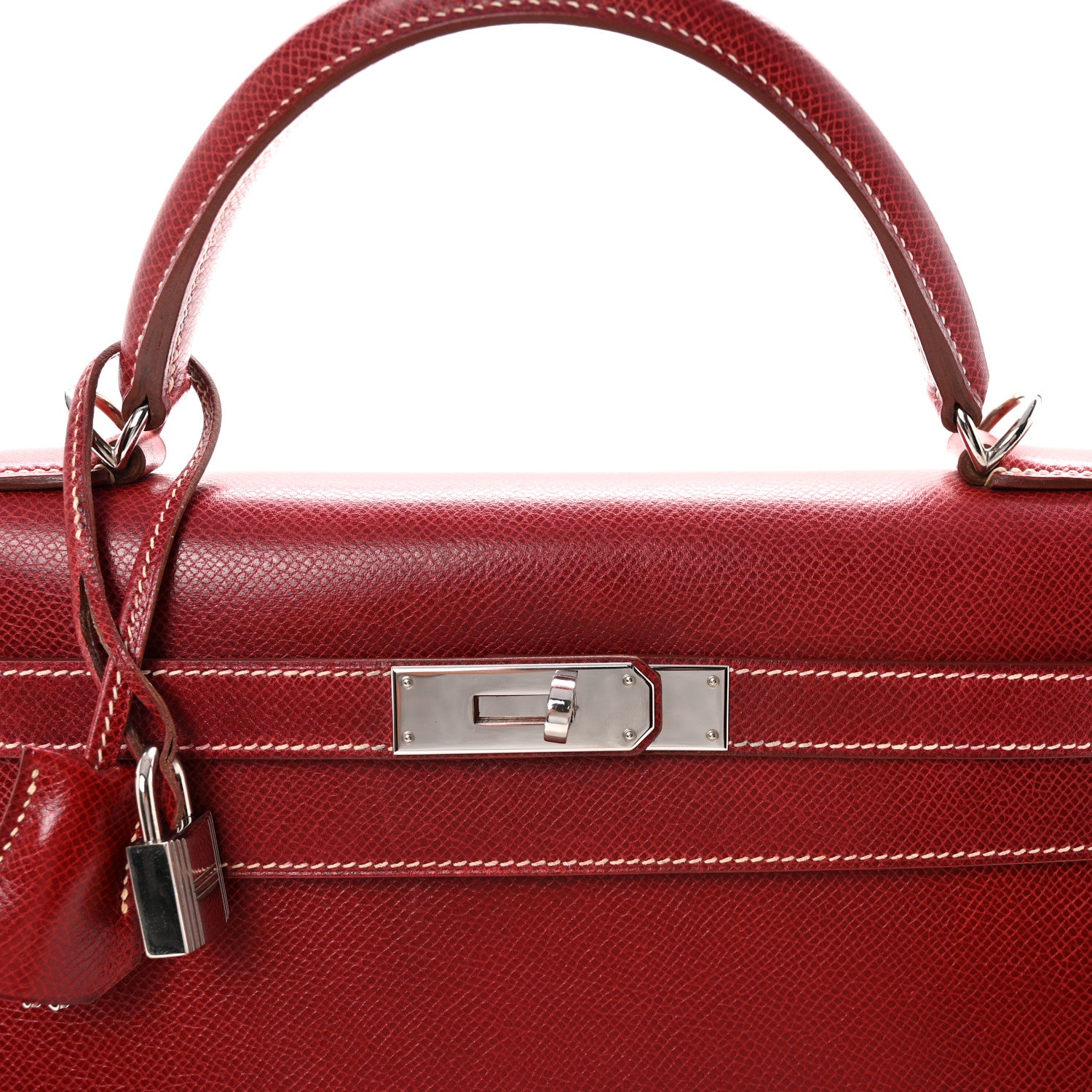 Hermes Courchevel Kelly Sellier 32 Rouge H 7 of 9