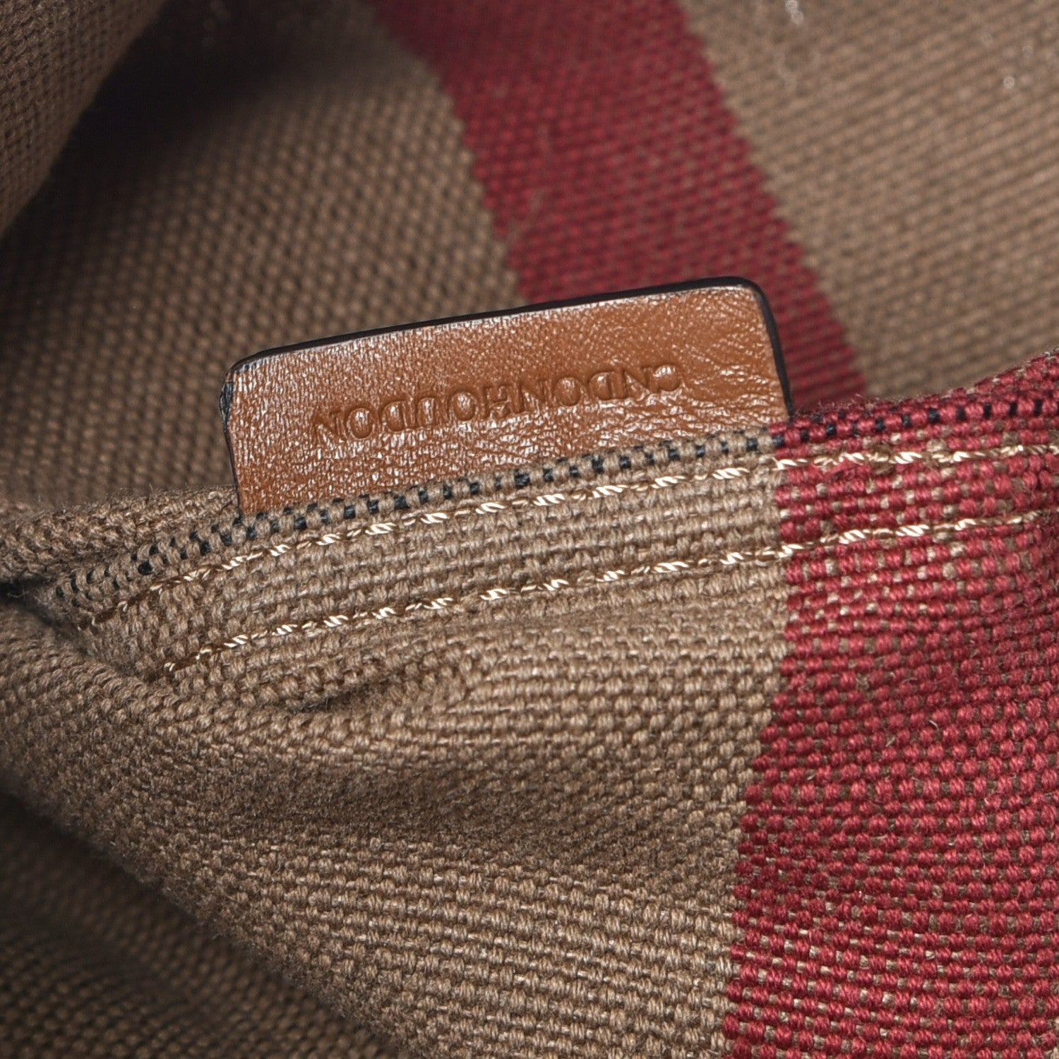 Burberry Overdyed Canvas Mega Check Medium Chiltern Backpack Tan 8 of 13