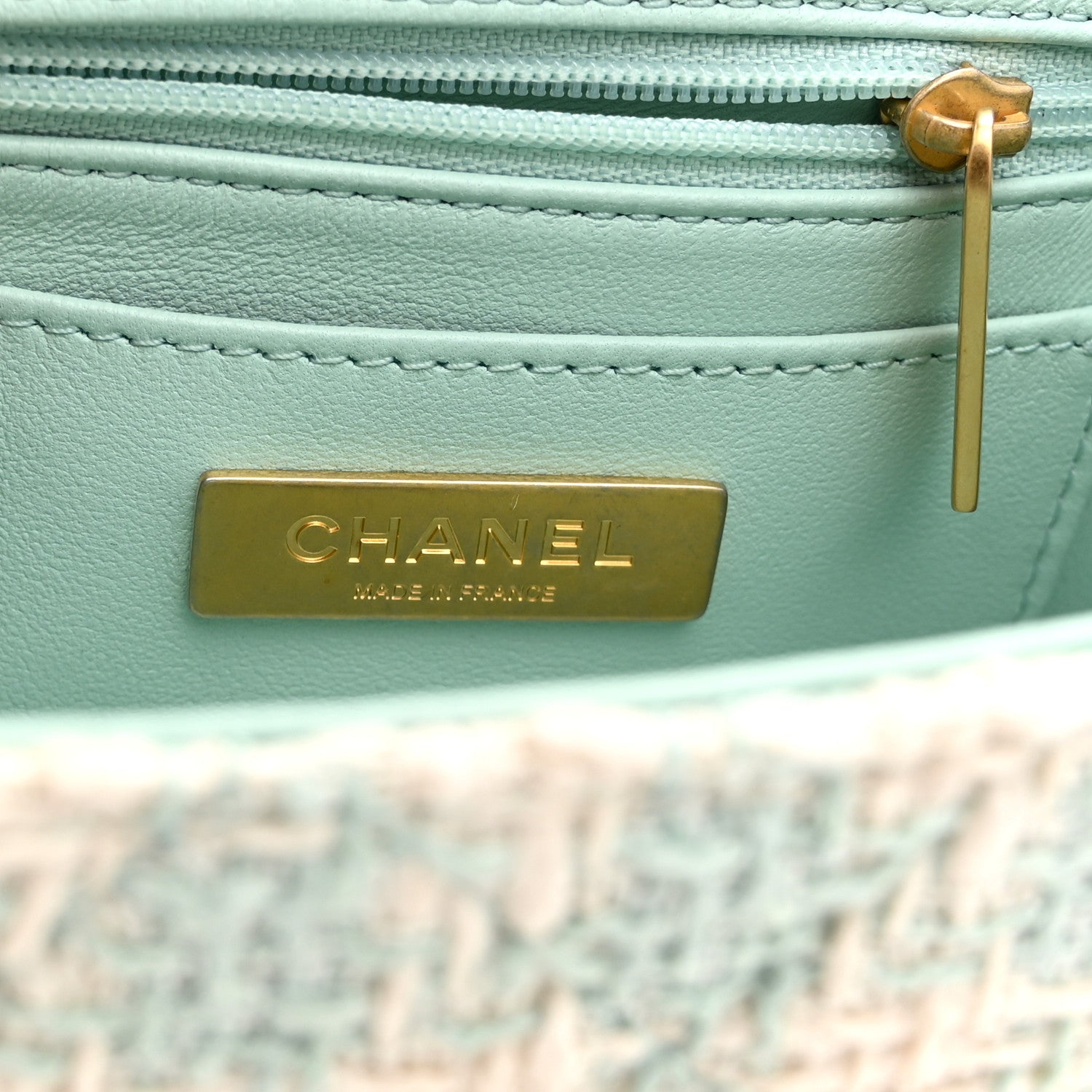 Chanel Tweed Handle Crush Small Vanity Case Light Green 6 of 10