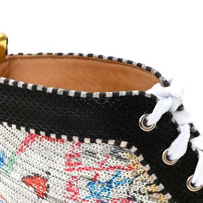 Christian Louboutin Patent Flash Paillettes Mens Rantus Orlato Sneakers 44 Version Silver 10 of 12