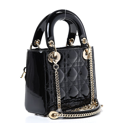 Christian Dior Patent Cannage Mini Lady Dior Black 2 of 9