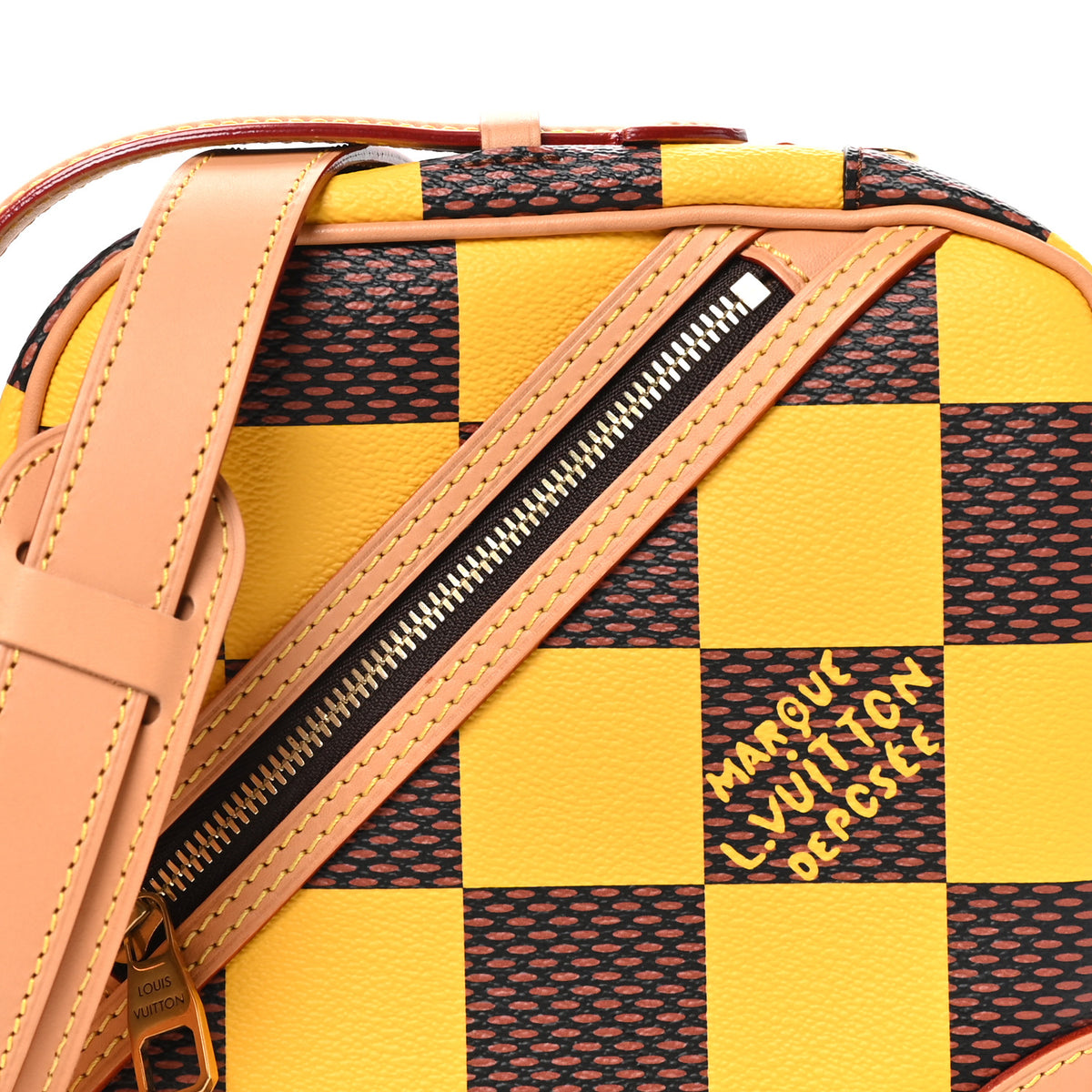 Damier Pop Chess Messenger Jaune Mat