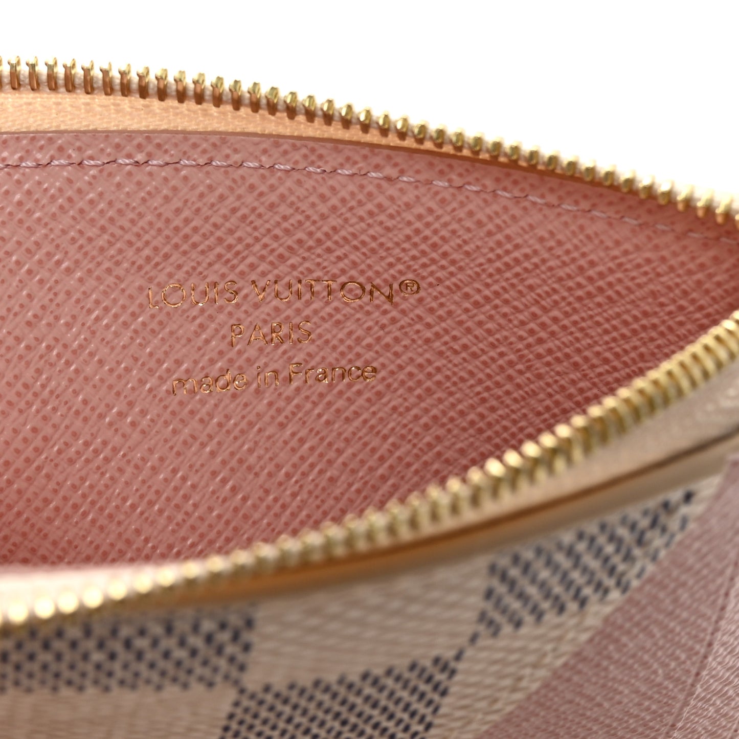 Damier Azur Zipped Romy Card Holder Rose Ballerine