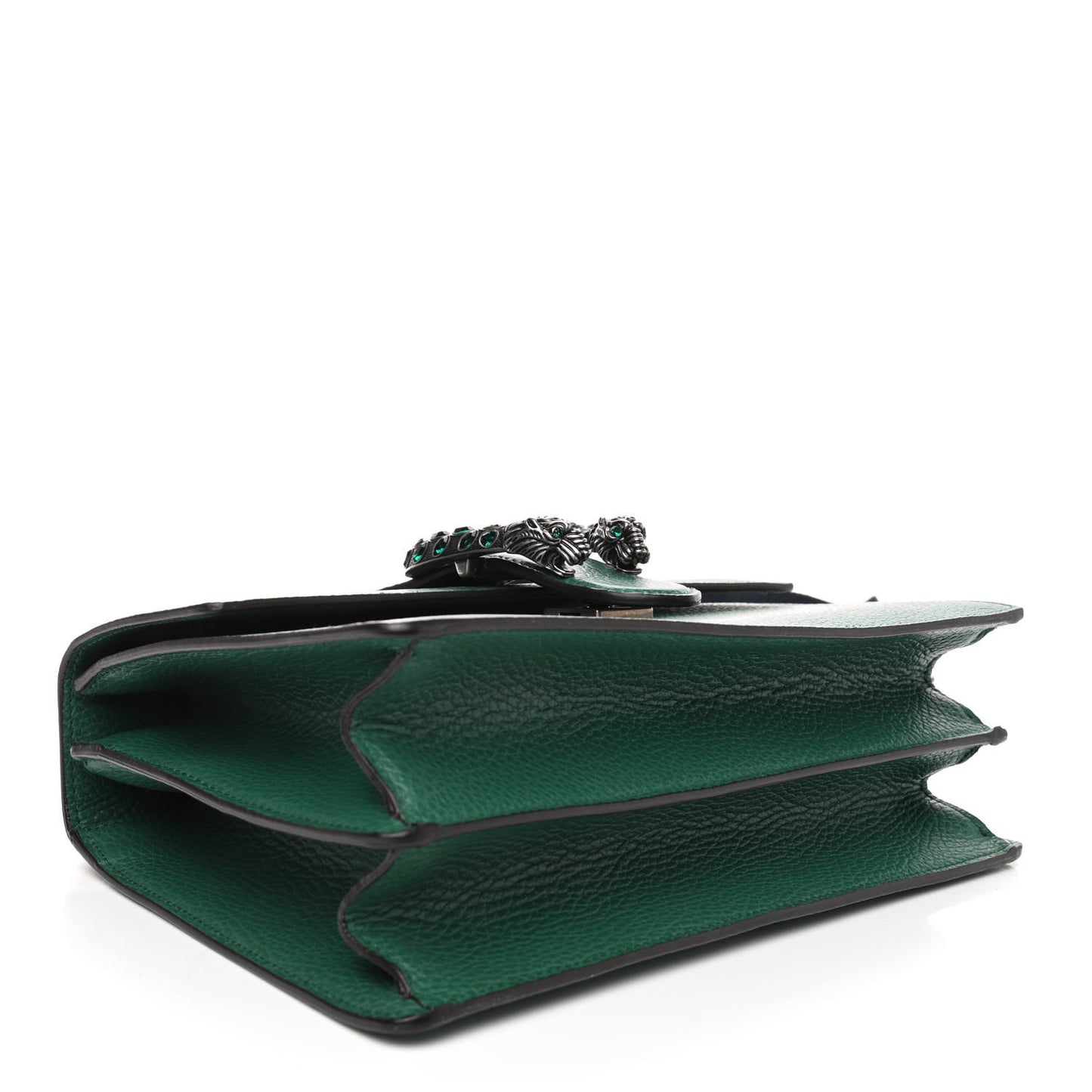 Dollar Calfskin Crystal Web Medium Dionysus Bamboo Top Handle Bag Emerald