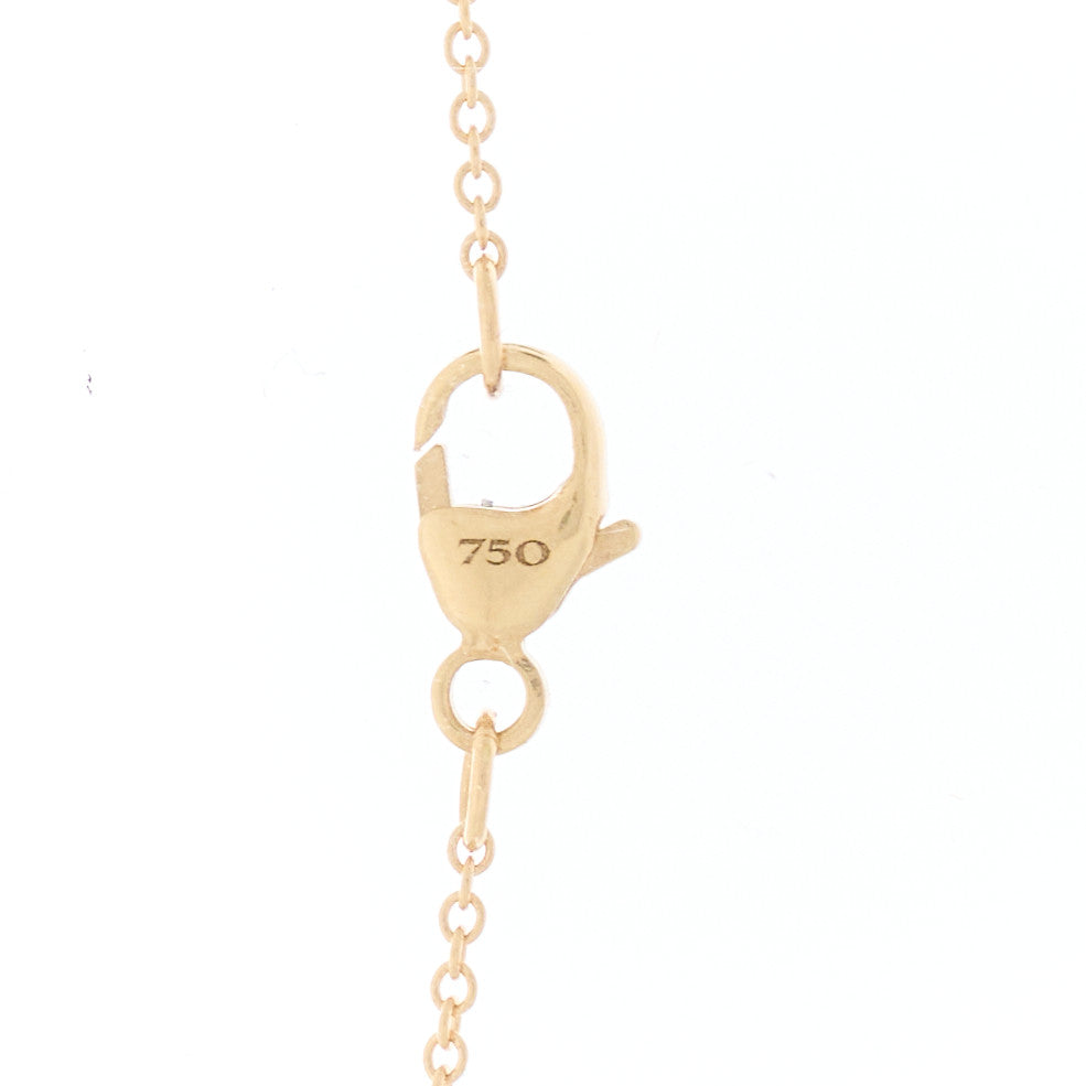 18K Yellow Gold Diamond Pink Moonstone 9mm Solari Pendant Necklace