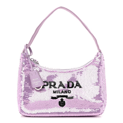 Prada Paillettes Sequin Mini Re-Edition 2000 Bag Lilium Black 1 of 9