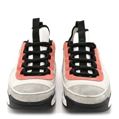Chanel Fabric Suede CC Sneakers 39 White Light Grey Pink 3 of 10