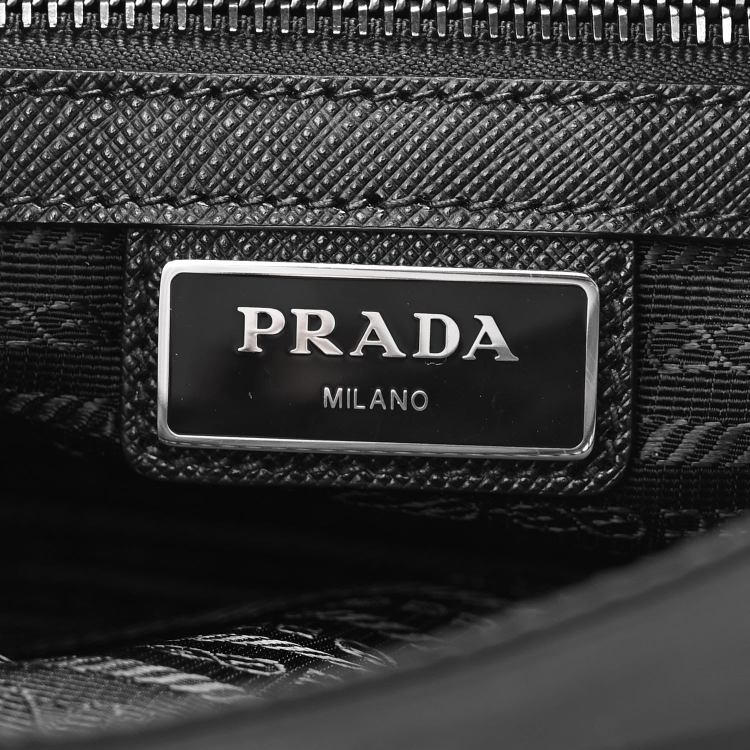 Prada Tessuto Nylon Saffiano Flat Messenger Bag Black 6 of 9