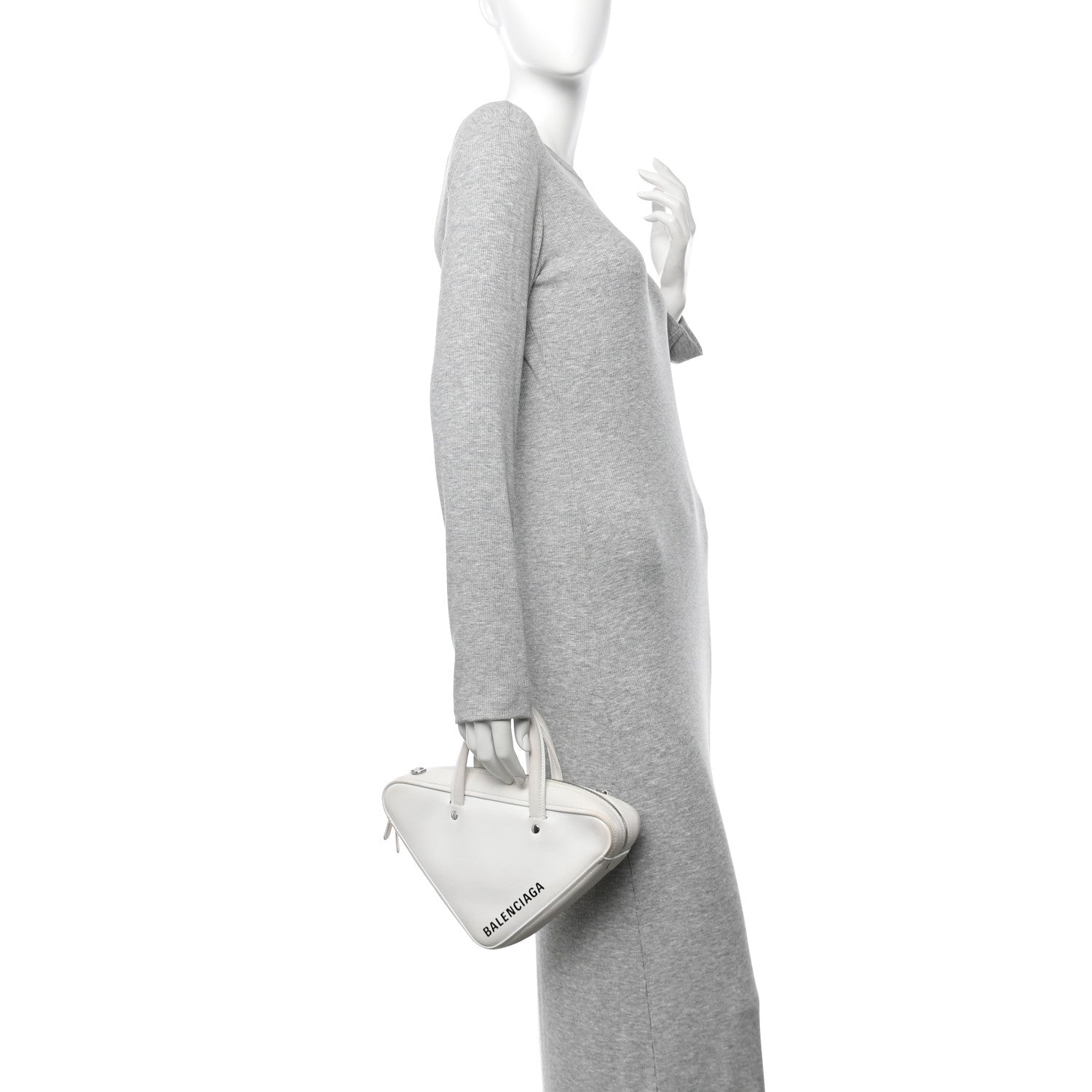 Balenciaga Calfskin XS Triangle Chain Duffle White 2 of 13