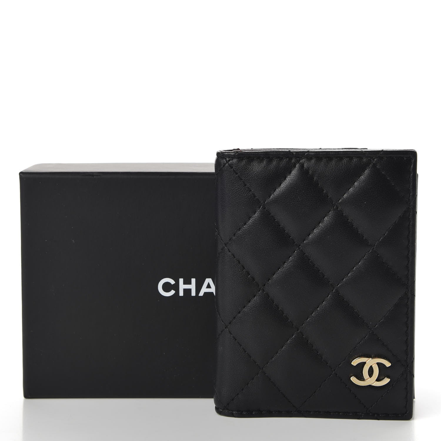 Chanel Lambskin Quilted Card Holder Wallet Black 8 of 8