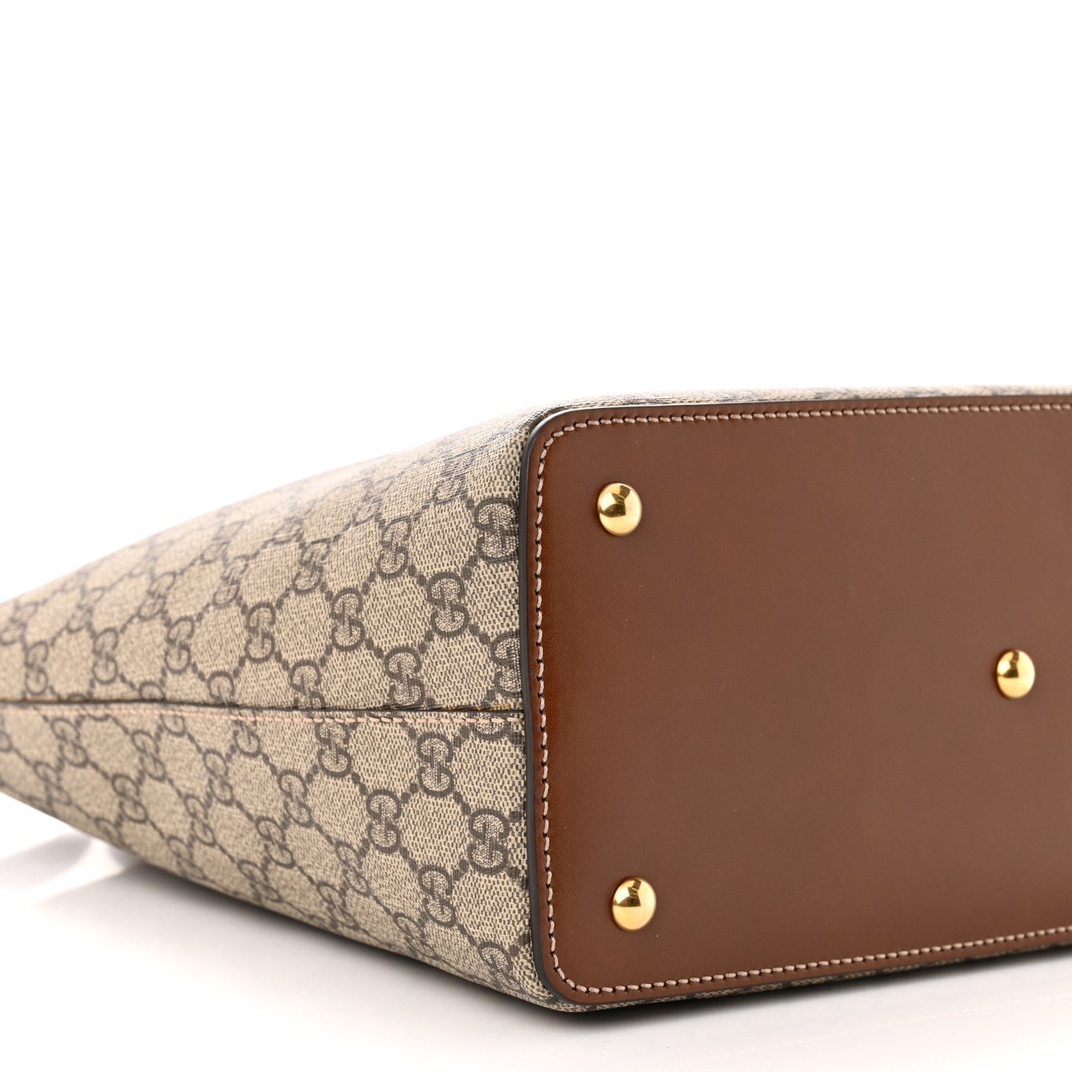 Gucci GG Supreme Monogram Linea A Foldover Tote Brown 9 of 10