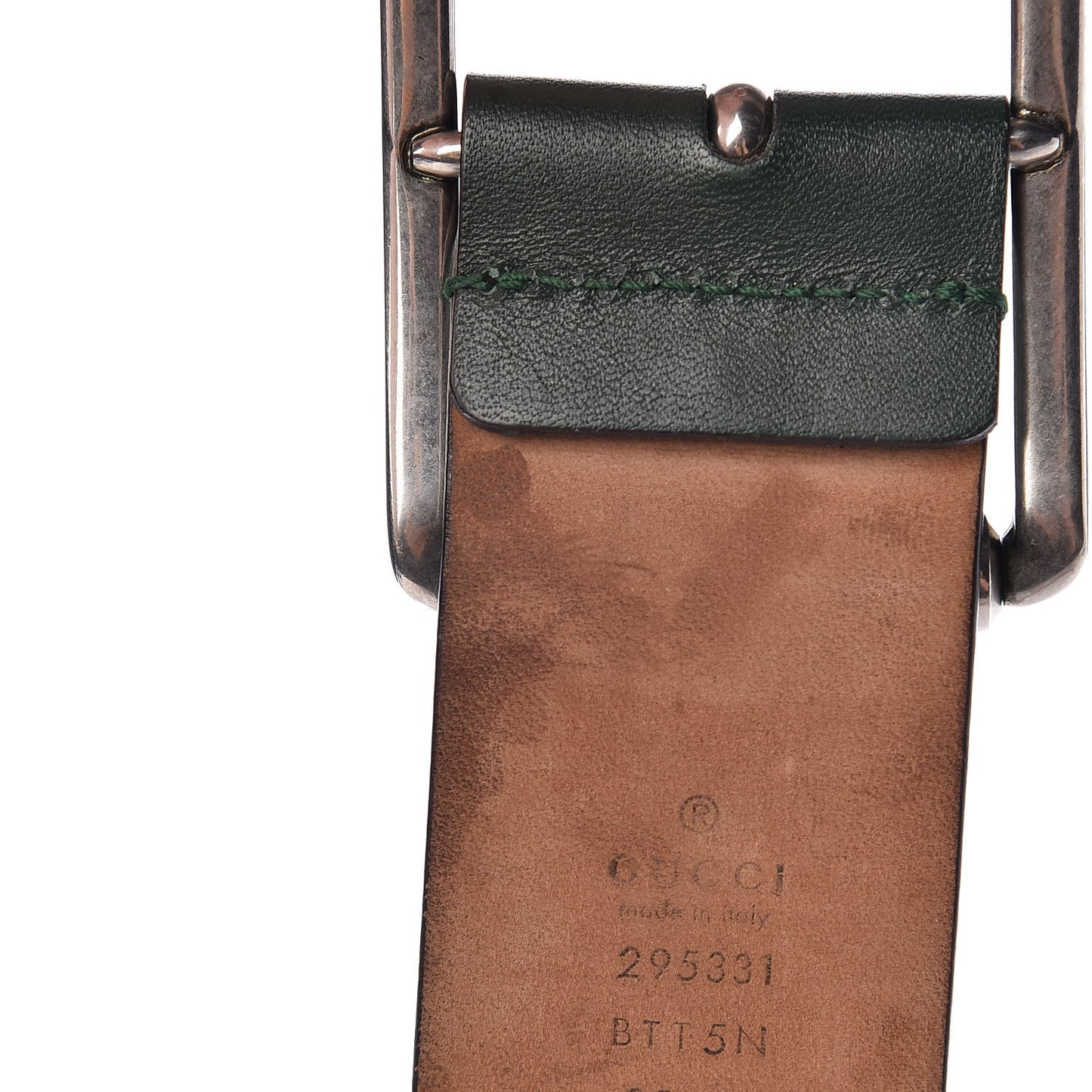 Calfskin Web Belt 85 34 Green Red