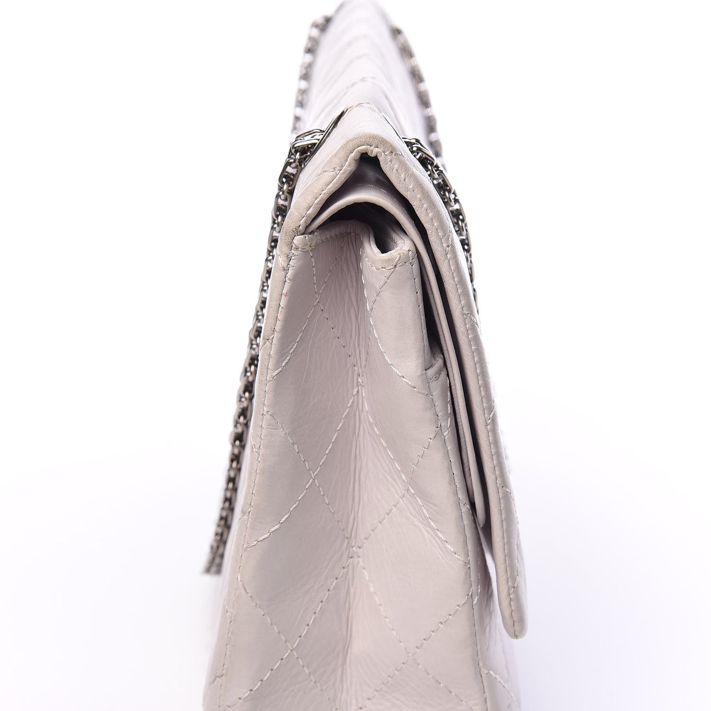 Aged Calfskin Quilted 50th Anniversary 2.55 Reissue 228 Flap White