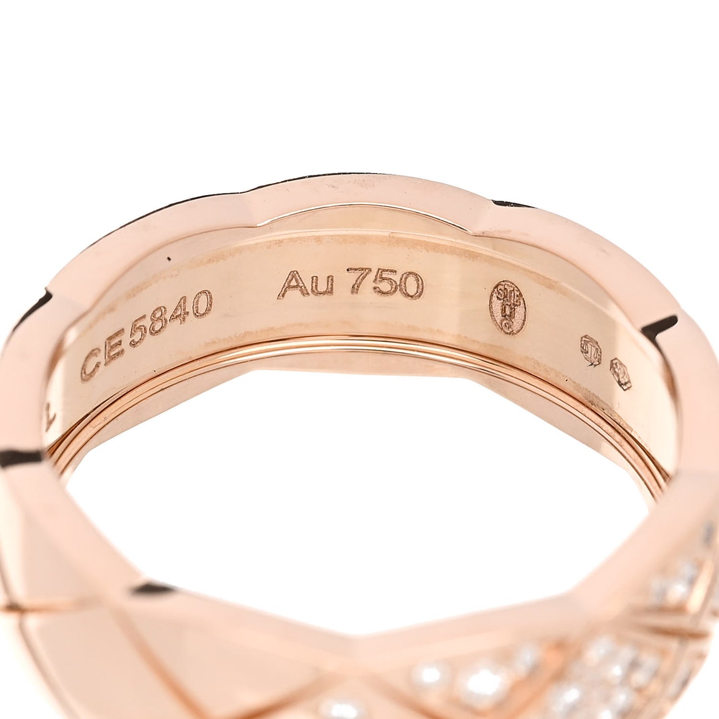 18K Beige Gold Diamond Small Coco Crush Ring 55 7.25