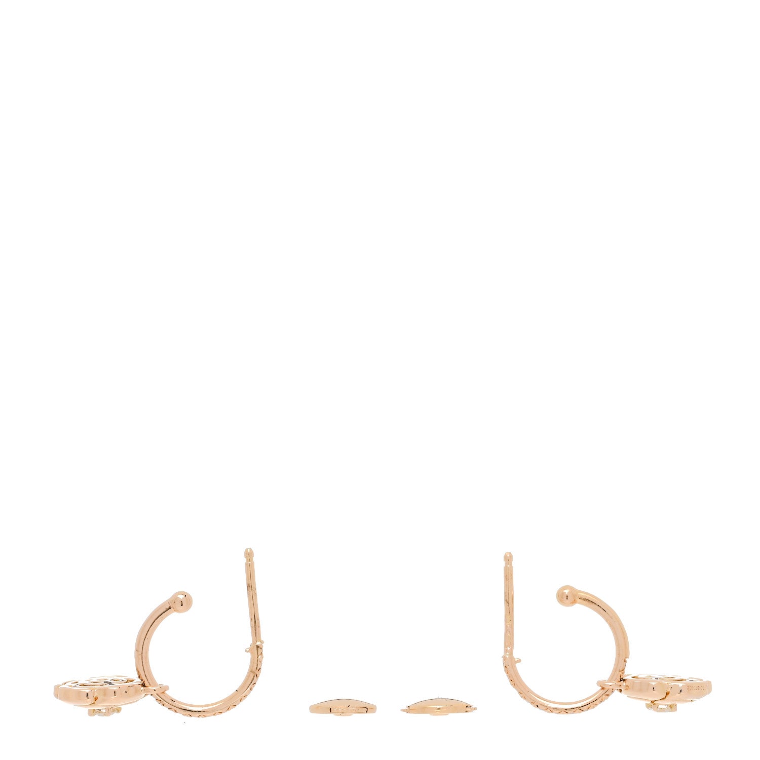 Chanel 18K Rose Gold Diamond Extrait de Camelia Drop Earrings 3 of 6