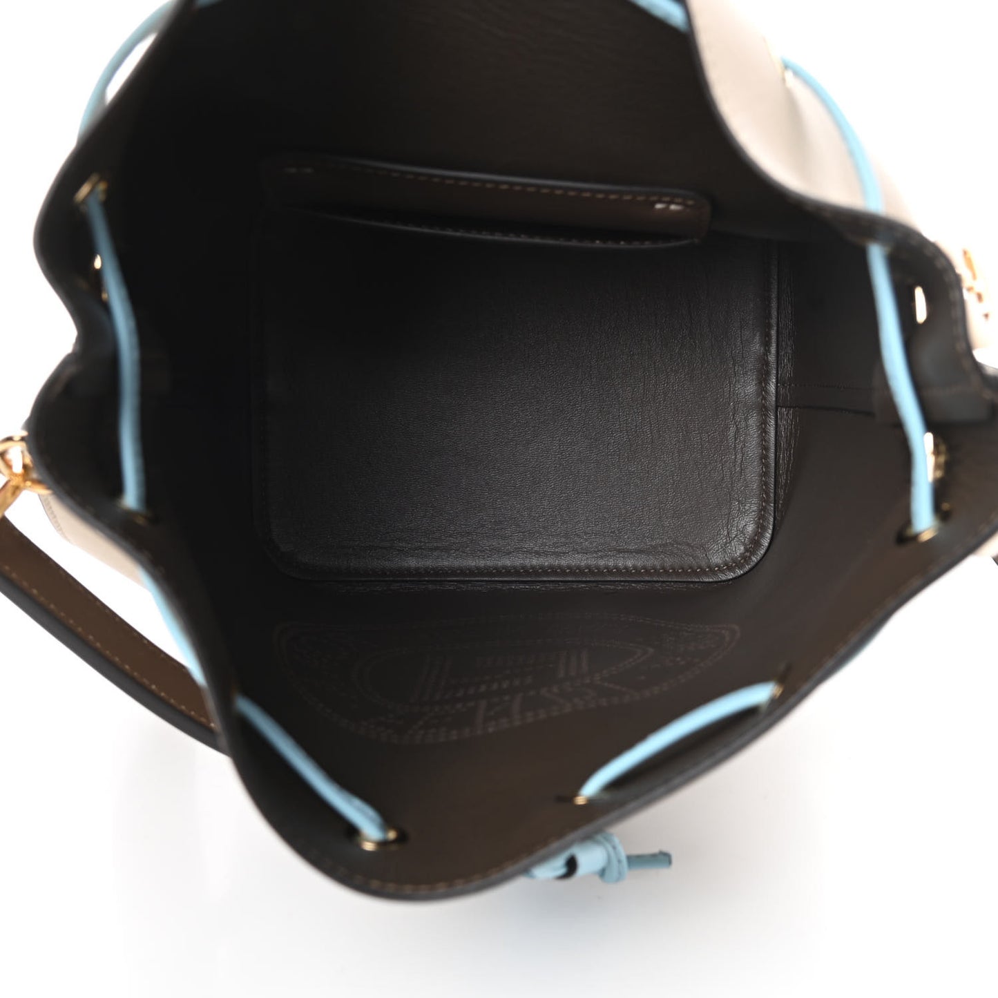 Vitello Grace F is Fendi Stamp Patch Perforated Small Mon Tresor Bucket Bag Nuvola