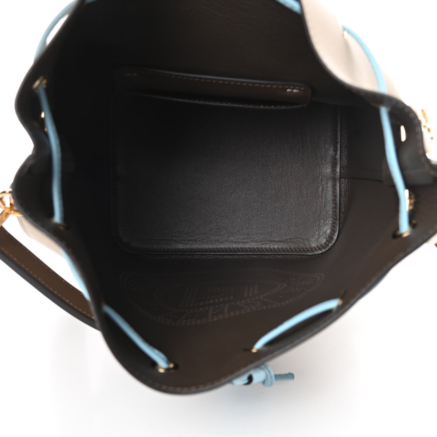 Fendi Vitello Grace F is Fendi Stamp Patch Perforated Small Mon Tresor Bucket Bag Nuvola 5 of 11