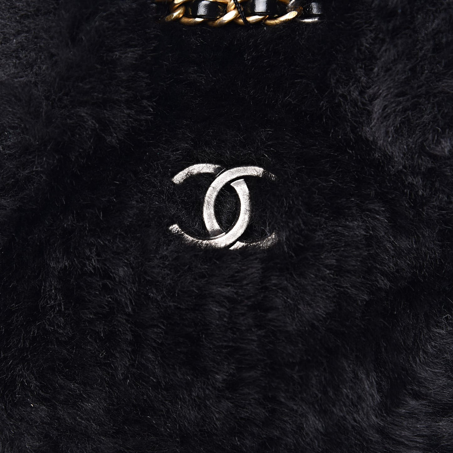 Shearling Small Gabrielle Backpack Black