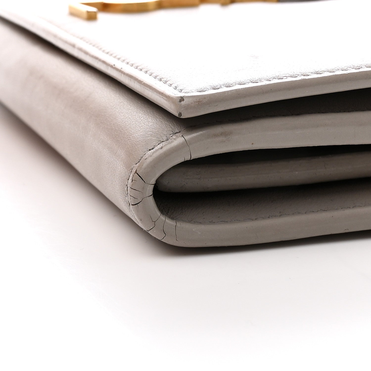 Saint Laurent Calfskin Monogram Large Flap Wallet Grey 15 of 15